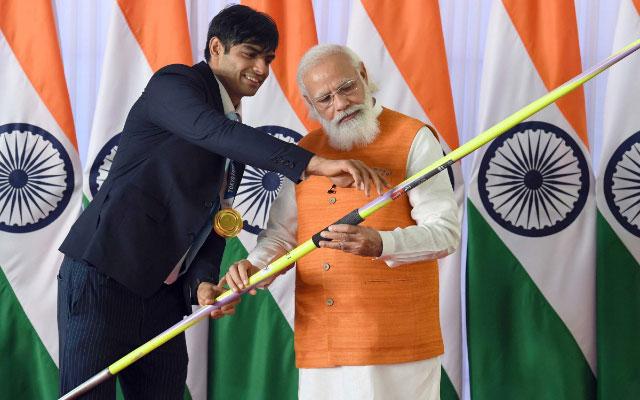 Neeraj Chopra and Narendra Modi