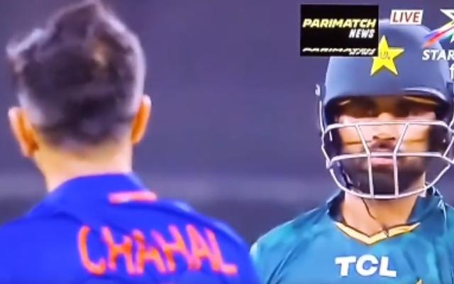 Yuzvendra Chahal staring Fakhar Zaman