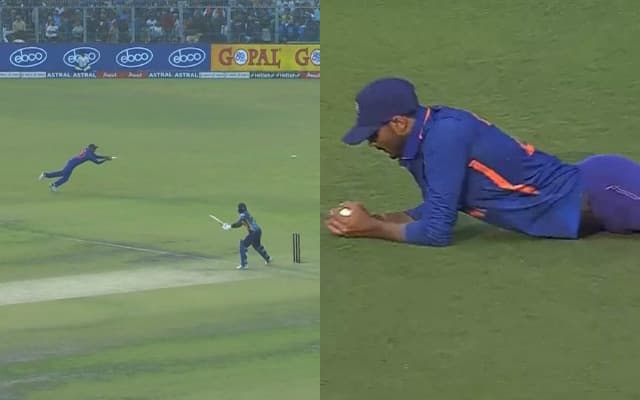 Watch: Axar Patel's spectacular catch sends Chamika Karunaratne packing