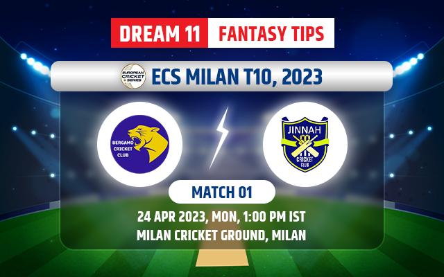 Bergamo CC vs Jinnah Brescia Dream11 Team Today