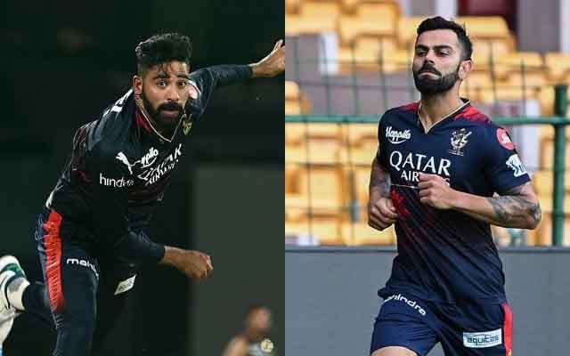 Mohammed Siraj and Virat Kohli