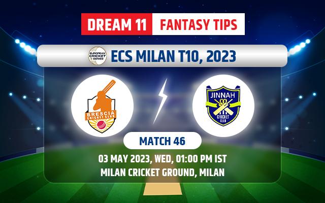 Brescia Cricket Club vs Jinnah Brescia Cricket Club Dream 11 Team Today