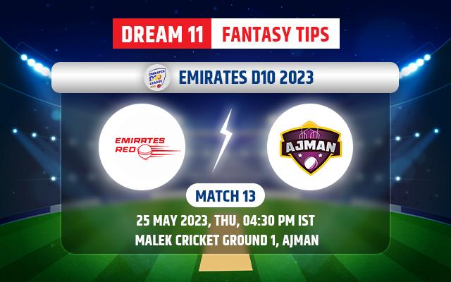 Emirates Red vs Ajman Dream11 Team Today