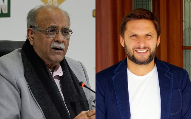 Najam Sethi and Shahid Afridi