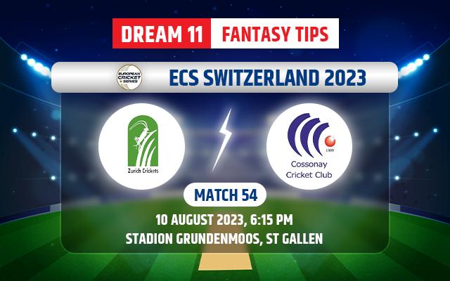 Zurich Crickets CC vs Cossonay CC Dream11 Team Today