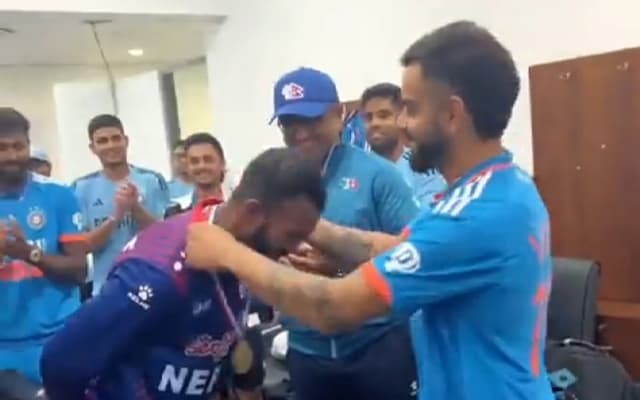 Virat Kohli with Nepal Team.