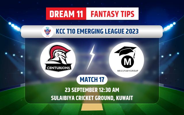 Centurions United vs MEC Study Group Dream11 Team Today