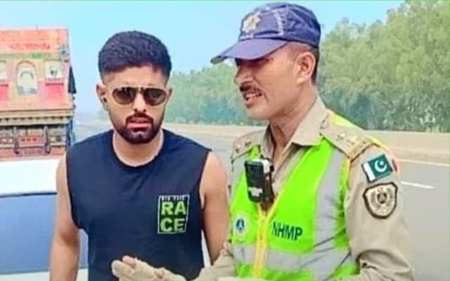 Babar Azam with Police.