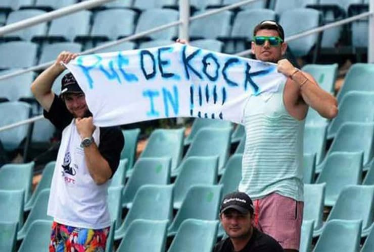 A funny banner for South African batter