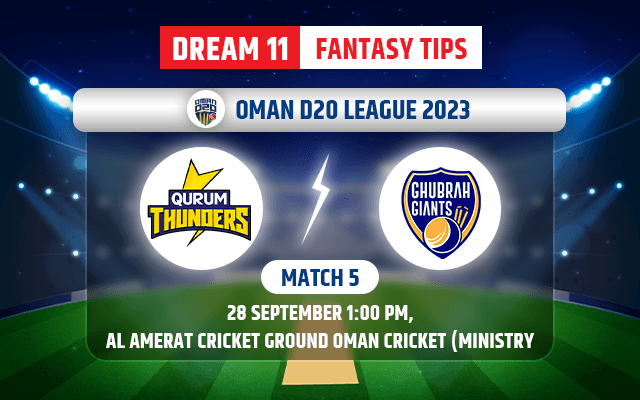 Qurum Thunders vs Ghubrah Giants Dream11 Team Today