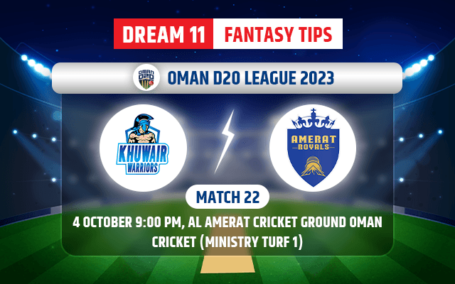 Khuwair Warriors vs Amerat Royals Dream11 Team Today