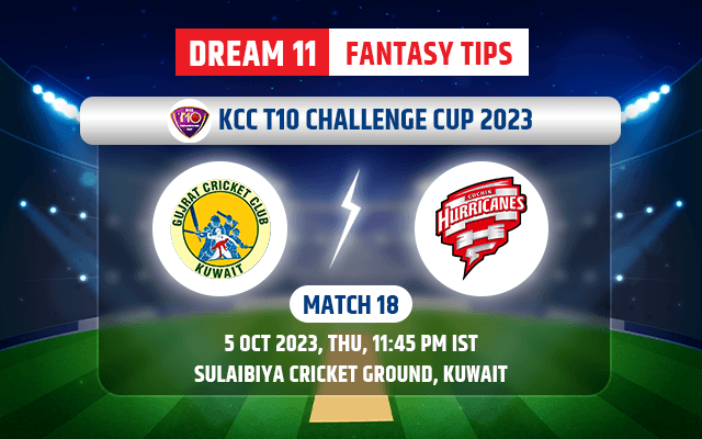 Gujarat Cricket Club vs Cochin Hurricanes Dream11 Team Today
