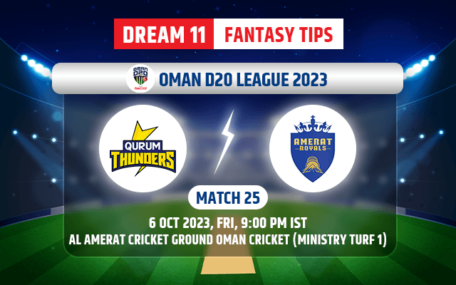 Qurum Thunders vs Amerat Royals Dream11 Team Today