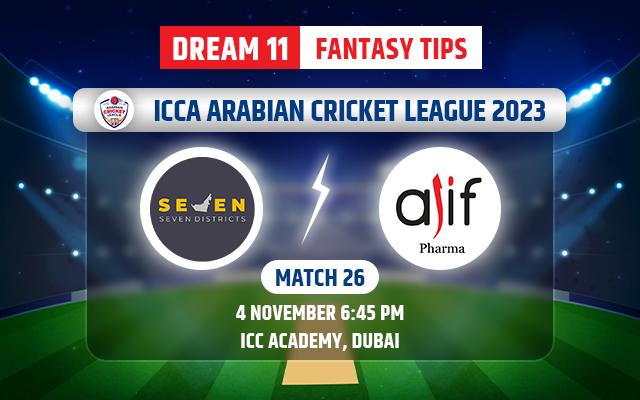 Seven Districts vs Alif Pharma Dream11 Team Today