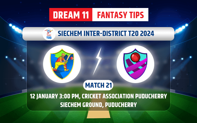 Pondicherry West XI vs Mahe XI Dream11 Team Today