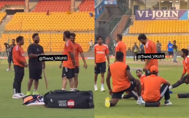 Rishabh Pant with Indian team in Bengaluru