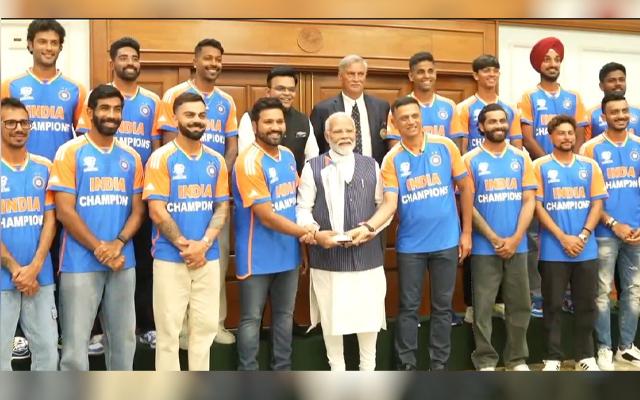 Team India with Narendra Modi