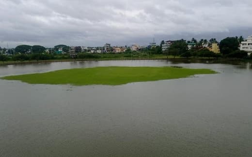 KSCA Navule Stadium deluged in Shivamogga after incessant rainfall