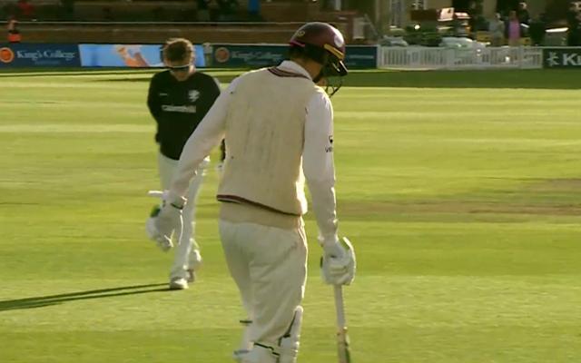 Lion-hearted Tom Banton limps his way out to bat in County Championship clash