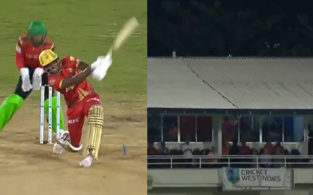 Watch- Shaqkere Parris smacks mammoth 124-metre six in CPL 2024, video goes viral