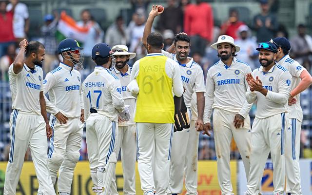 Ashwin celebrates five-wicket haul