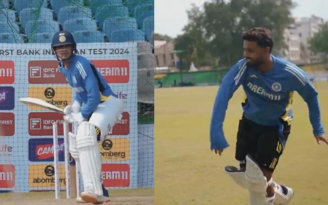 Rishabh Pant bowls to Shubman Gill in nets