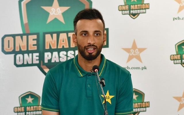 Shan Masood at press conference before England series