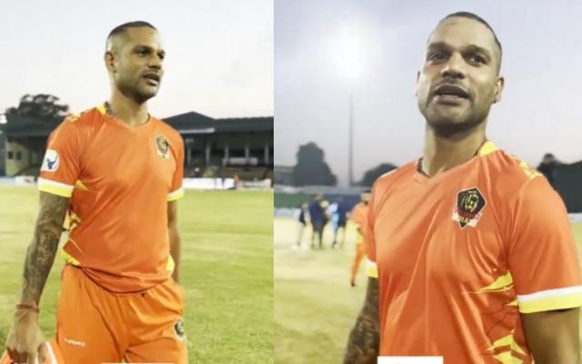 Watch: Shikhar Dhawan entertains fans with singing skills during LLC 2024