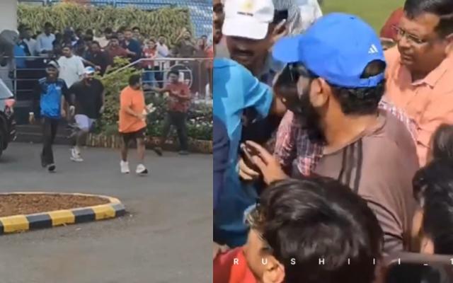 Rohit Sharma escapes fans in Mumbai