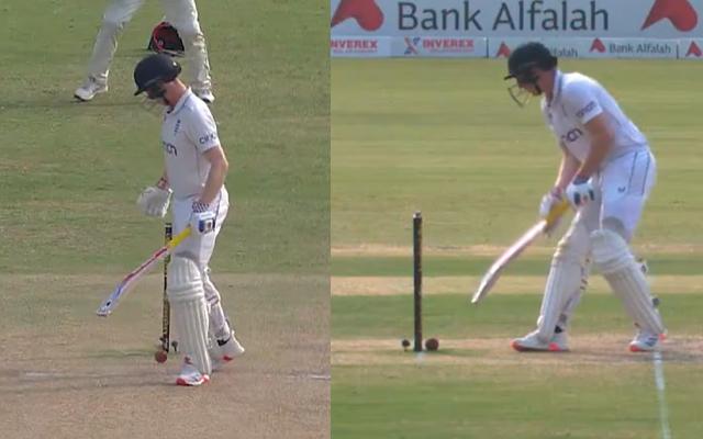 Watch: Harry Brook survives scary hit-wicket dismissal