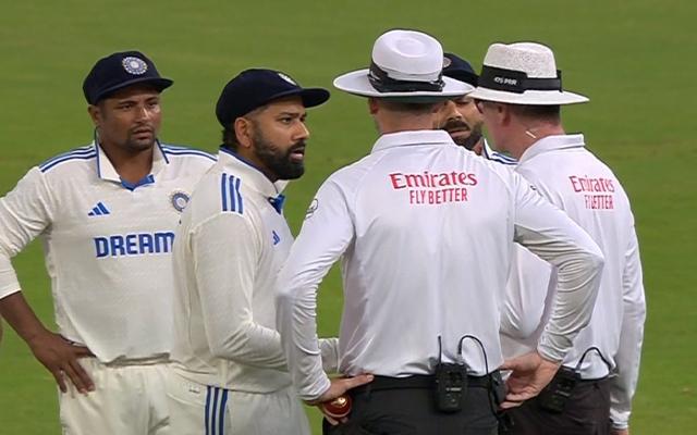 Watch- Rohit Sharma, Virat Kohli engage in animated discussion with Umpires over bad light