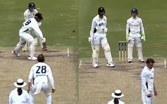 WATCH: Ashton Agar bats with one hand following shoulder injury in Sheffield Shield