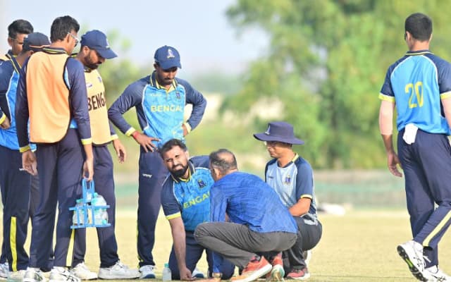 SMAT 2024- Mohammed Shami faces injury scare during in Bengal versus Madhya Pradesh match