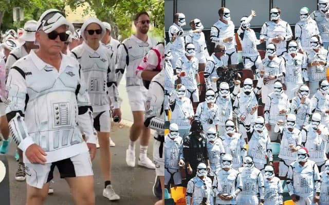 WATCH- Fans dressed as Star Wars characters Stormtroopers and captivate Brisbane Test; video goes viral