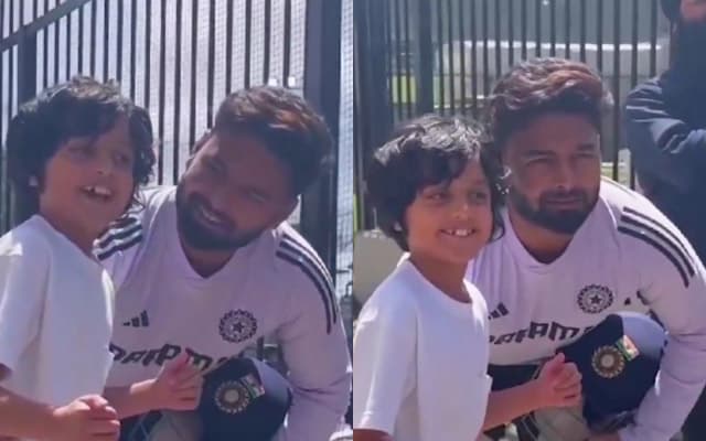 Rishabh Pant and kid