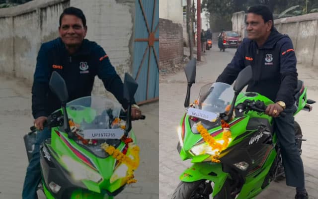 WATCH: Rinku Singh's father navigates freshly-purchased bike by son on streets; video goes viral