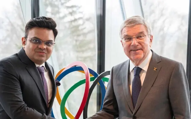 Jay Shah and Thomas Bach.