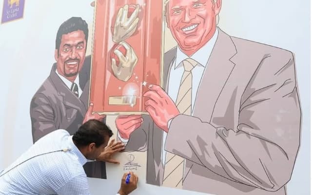 Warne-Murali legacy board unveiled at Galle International Cricket Stadium.