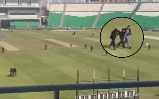 WATCH- Security guards train in Lahore Stadium to catch hold of intruders during Champions Trophy 2025