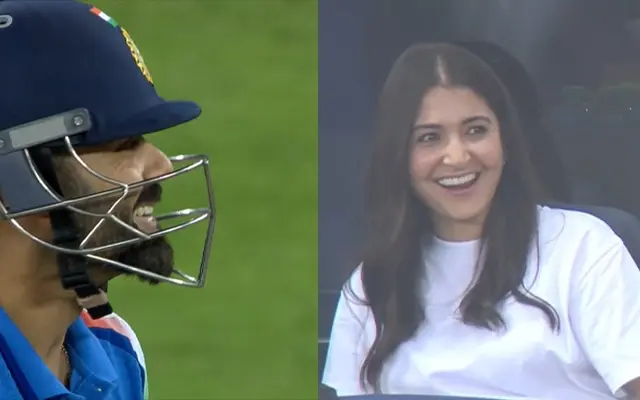 Anushka Sharma giggles after Glenn Maxwell drops Virat Kohli