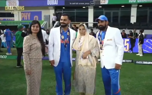 Watch: Virat Kohli touches Mohammed Shami's mother's feet after Champions Trophy triumph