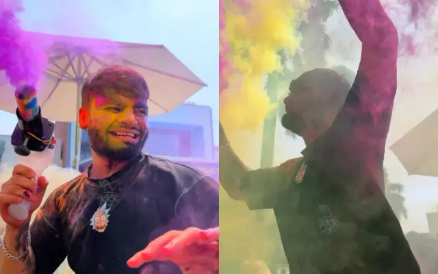 WATCH - Rinku Singh celebrates Holi by poolside with KKR teammates ahead of IPL 2025