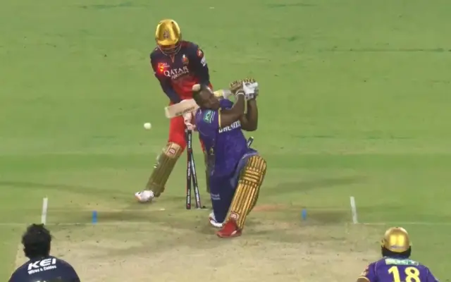 [WATCH] IPL 2025: Andre Russell gets deceived off Suyash Sharma's googly during KKR vs RCB