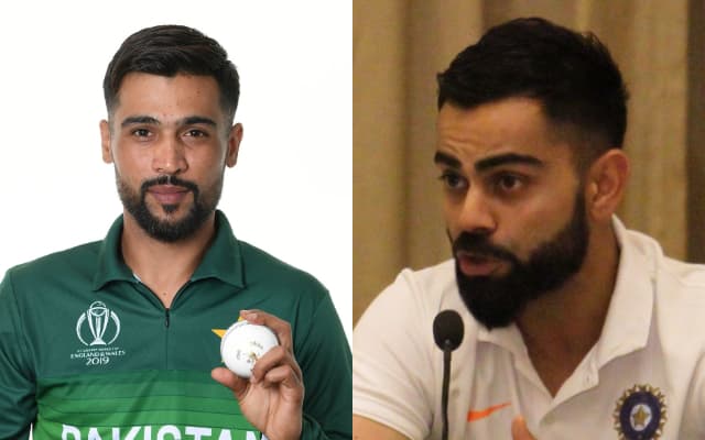 Mohammad Amir and Virat Kohli