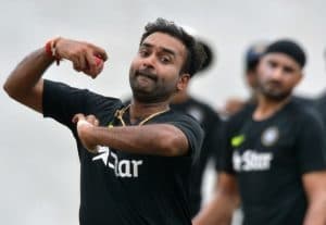 Amit Mishra bowls in nets