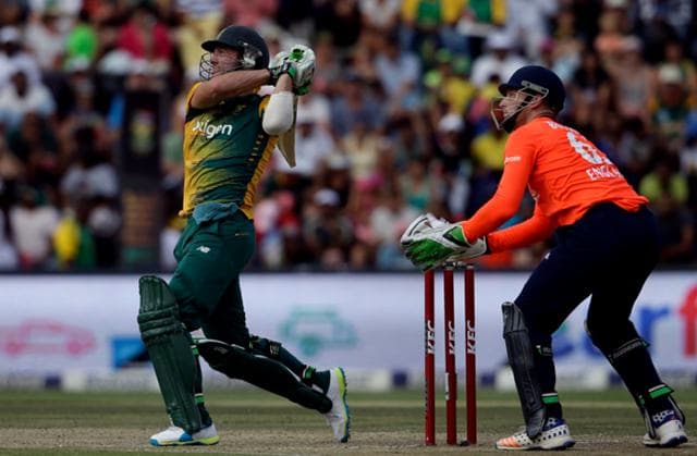 AB de Villiers of South Africa during his knock of 29-ball 71 runs