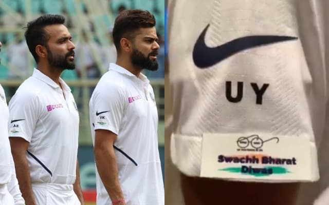 Sticker on India's jersey