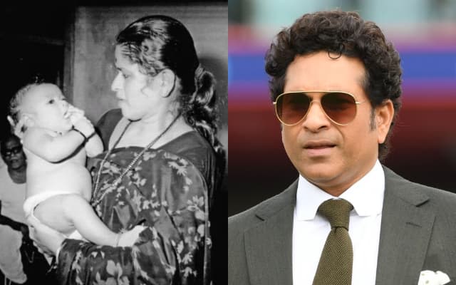 Sachin Tendulkar and his mother