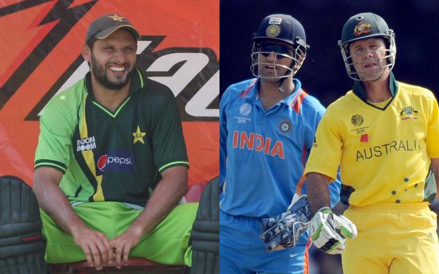 Shahid Afridi, MS Dhoni & Ricky Ponting