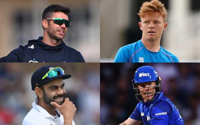 James Anderson, Ollie Pope, Virat Kohli & Eoin Morgan